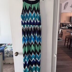 AB Studio Black and Green Dress